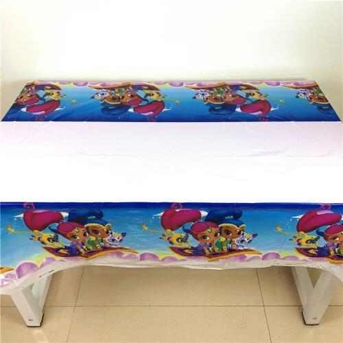 108*180cm Shimmer And Shine Theme Tablecloths Baby Shower Party Supplies Shimmer Shine Table Cover Disposable Cartoon Tablecloth