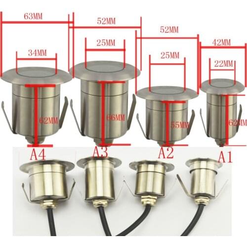 12V 24V 1w Stainless Steel Led Underground light Underwater Lights Deck Outdoor IP68 Wall Lamp Lawn Garden Lightting