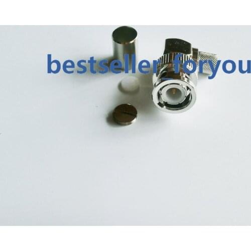1X BNC male plug crimp for RG5 RG6 LMR300 cable right angle RA RF connector