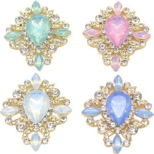 New 42*35MM 2Pcs Star Alloy Rhinestone Resin Handmade Sewing DIY Buttons for Clothing Wedding Jewelry Decortion Accessories