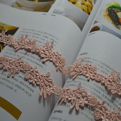 3cm width-(2meters/lot)pink water soluble lace lace trim for garments and wedding decoration