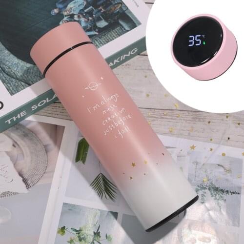 450ml Unisex Temperature Display Thermos Cup Creative Personality Simple Forest Stainless Steel Water Bottle Smart Vacuum Flask