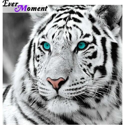 Ever Moment Diamond Painting Tiger Diamond Embroidery DIY Full Rhinestones Mosaic Square Stones Animal Craft Home Decor ASF950