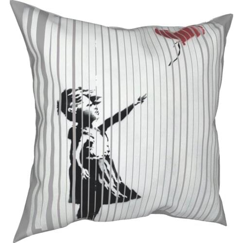 Banksy Shredded Balloon Girl Pillowcase Printing Polyester Cushion Cover Decoration Throw Pillow Case Cover Home Square 18