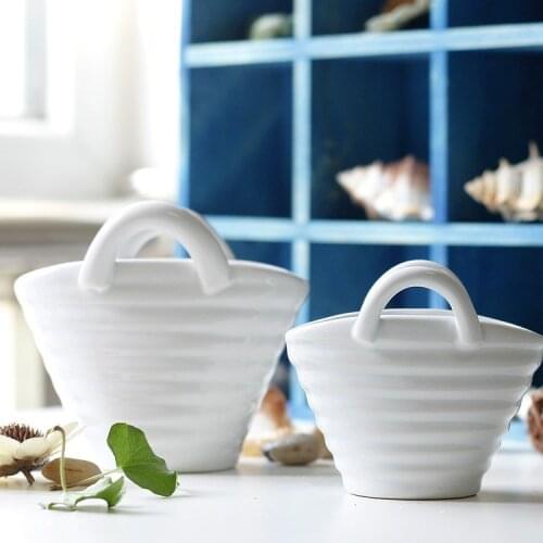 White porcelain vase Flower pot artificial flowers creative home decorations wedding gifts