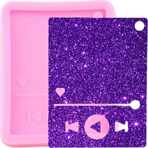 Shiny Glossy Player Silicone Mold Epoxy Resin Craft Keychain Molds Polymer Clay Pendant Necklace Charms Making Jewelry Moulds