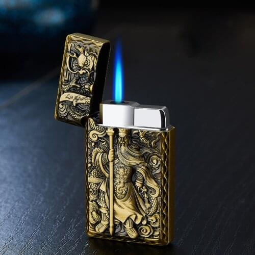 Butane Gas Lighter Square Side Slip Wheel Mini Lighter Metal Jet Cigar Smoking Lighter Cigarettes Accessories Gadgets For Men