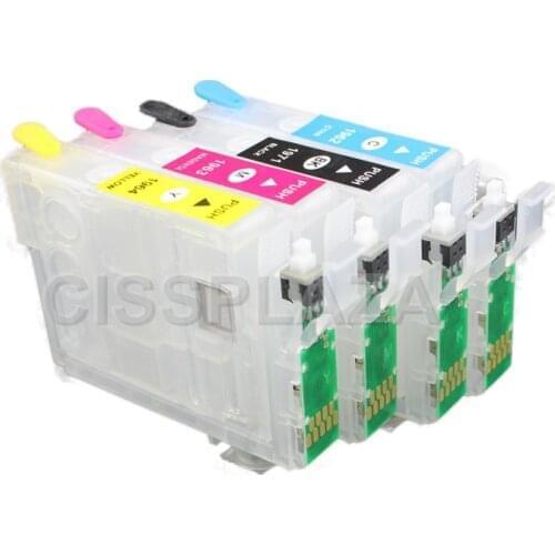 CISSPLAZA T1971 refillable ink cartridges compatible For Epson XP-201 XP-211 XP-401 XP-411 XP-204 XP-214 WF-2532 printer
