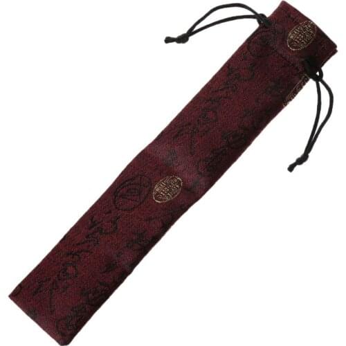 Chinese Calligraphy Style Decorative Folding Hand Fan Bag Dustproof Holder Protector Pouch Case Cover Gifts