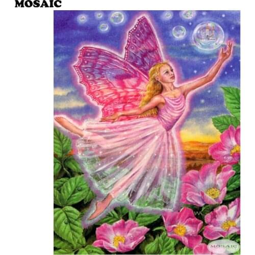 DIY PHOTO CUSTOM,Diamond Painting Picture of Rhinestones Diamond Embroidery Flower fairy Cross Stitch 5D wall art B09