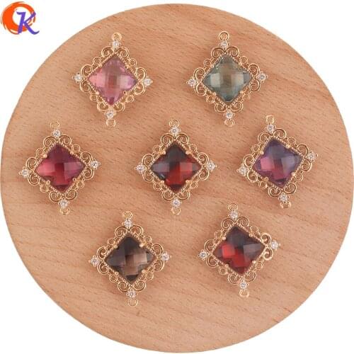 Cordial Design 30Pcs 23*27MM Jewelry Accessories/Crystal Charms/Hand Made/Square Shape/DIY Making/Connectors/Earring Findings