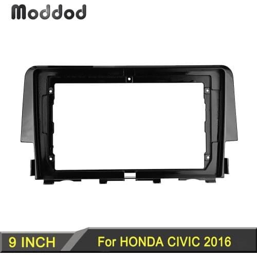 Double Din Fascia for HONDA CIVIC 2016 9 inch Dashboard Refitting Installation Trim kit Frame Stereo Panel Face Bezel
