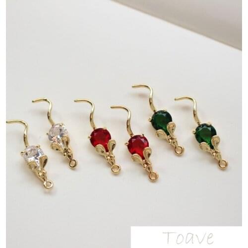 Year of the Rat Copper Inlaid Zircon Mouse Pendant DIY Ear Stud DIY Bracelet Material Accessories