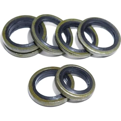 100pc M5 M8 M10 M12 m16 M20 to M30 Combined NBR Metal Washer High Pressure Hydraulic Pipe Seal Pad Rubber Metal Shim Seal Gasket