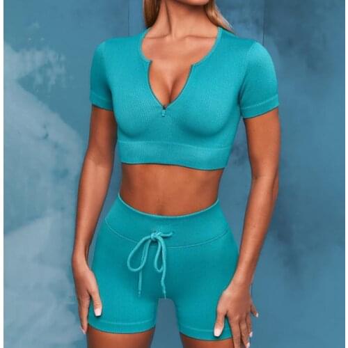 SALSPOR 2 Piece Short Set Women for Women Pant Suits High Stretchy Push Up Bras Tops Women 2021 Workout Set Summer Gym Clothing