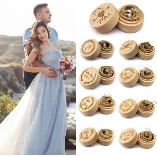 Wedding Ring Bearer Box for Earrings Necklace Jewelry Display Gift Box Holder with Linen Decoration 52*52*42mm