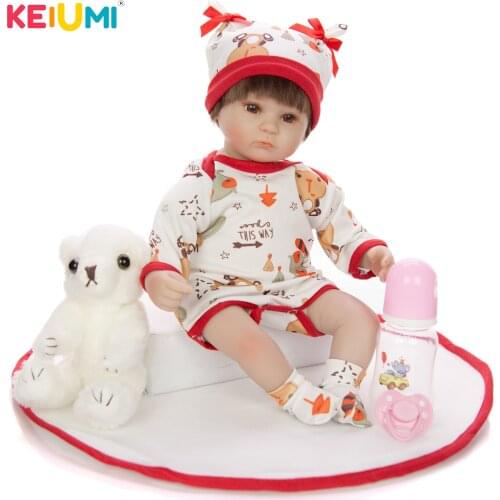 Lovely 17 Inch 42 cm Reborn Doll Baby Soft Silicone Vinyl Reborn Boneca Plush Toy Girl Baby For Children Payment Gift Collection