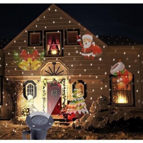 Christmas Snowflake Laser Light Snowfall Projector Moving Snow Garden Laser Projector Lamp For New Year Party Decor From Russia