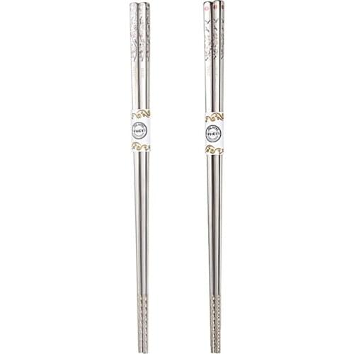 Flower and Bird Metal Decorative Chopsticks for Eating Korean Chopsticks Set Chinese Chopstick Rest Tableware Kitchen Dining Bar