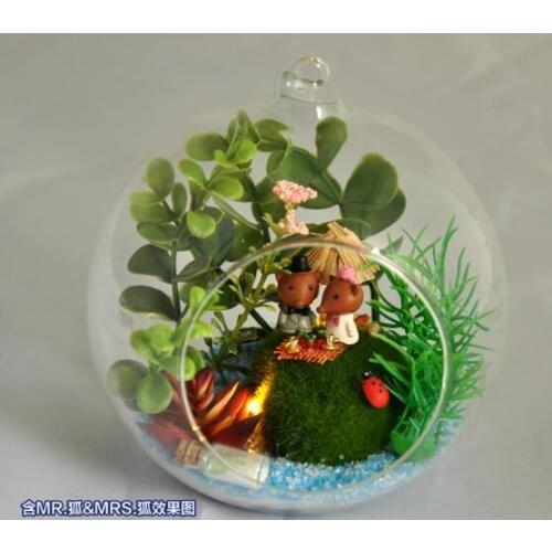 Diy dollhouse miniature With Furniture Mini Glass Ball Model Kit Handmade Wooden Dollhouse Toy Birthday Gifts-Angel Lucky Island