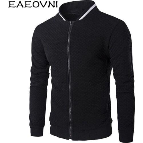 EAEOVNI Bomner Jacket Men Baseball Collar Jackets Coats Mens Slim Jacket for Man Zipper Spring Autumn Long Sleeve Clothing Tops