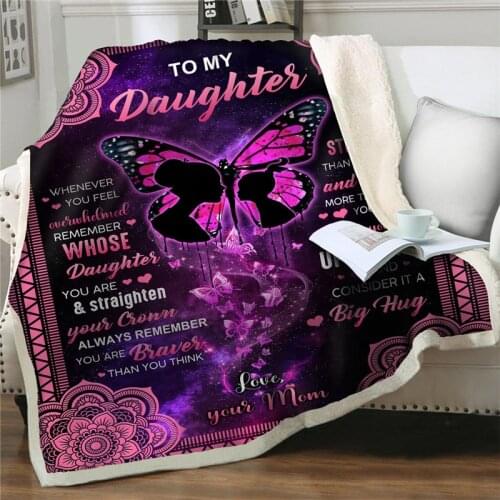 Letter to daughter Blanket soft flannel Thick Blanket easy wash Home Bedding Bedspread Couch Quilt cover Encourage and Love Gift