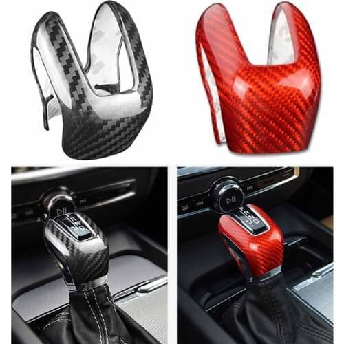 Carbon Fiber Gear Shift Knob Cover Trim Car Sticker For Volvo XC60 2018-2021/XC90 2016-2021/V60 S60 2019-2021/V90 S90 2017-2021