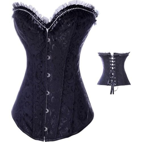 New Rhinestone Corset Full Steel Bondage Boned Corset Women Sexy Waist Trainer Steel Bone Bodysuit Corselet Overbust