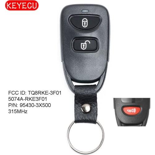 Keyecu Upgraded Remote Key Fob 2+1 Button for Hyundai Accent GS 2012-2014 IC:5074A-RKE3F01, FCC ID: TQ8RKE-3F01