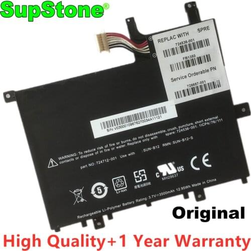 SupStone Genuine OEM 12.95WH SUN-B12 battery for HP slate 7 tablet 724712-001 SUN-B12S FB1350 724536-001 728687-001 3.7V Free