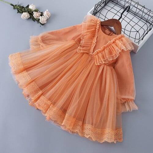Princess Girl Dress Ruffles Cute Ruched Kids Clothes Children Fancy Clothing Girl Solid Pure Color Dress Wedding Party Vestidos
