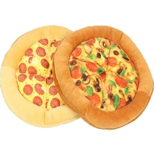 1PC Pet Dog Cat Plush Toy Simulation Pizza Squeaky Interactive Sound Toys Teeth Cleaning Chew Pet Supplies