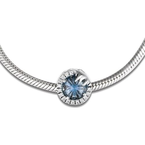 Fits for Pandora Charms Bracelets Frozen Winter Crystal Beads 100% 925 Sterling Silver Jewelry Free Shipping