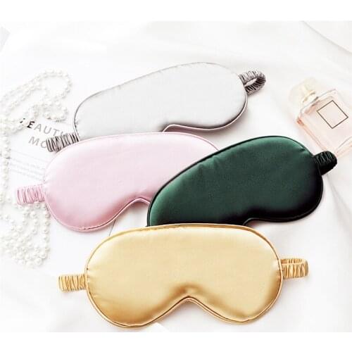 1Pc Faux Silk Eyeshade Sleeping Eye Mask Cover Eyepatch Blindfold Solid Portable New Rest Relax Eye Shade Cover Soft Pad