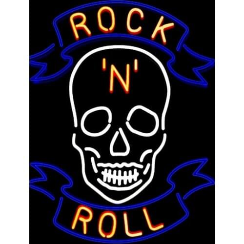 Rock 'n' Roll Neon, Retro Metal Aluminium Sign Vintage / Man Cave / Bar/ Pub