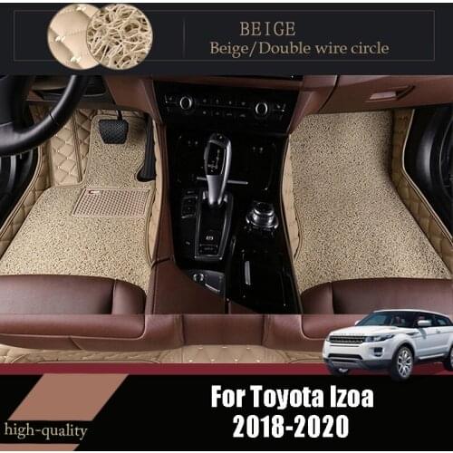 Luxury Double Layer Wire Loop Car Floor Mats For Toyota Izoa 2020 2019 2018 Carpets Auto Interior Accessories Rugs Waterproof
