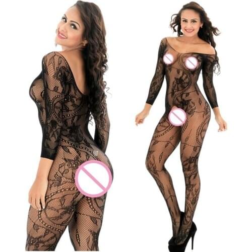 Sexy Lingerie Sexy Bodystockings Sex Costumes Sexy Underwear Intimates Kimono Body Suit Deep V Open Crotch Women Teddies Catsuit