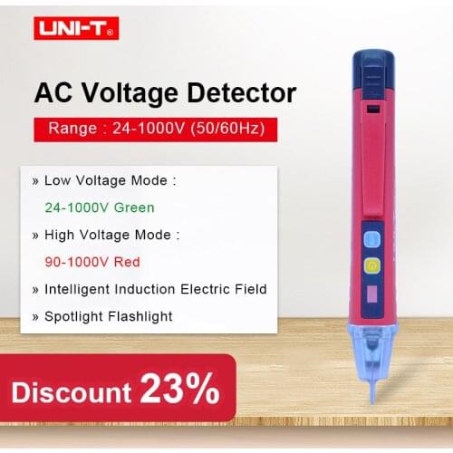 UNI-T UT12D AC Voltage Detector Non-Contact electrical test pencil 50/60Hz 24V~1000V LED indication Low voltage indication