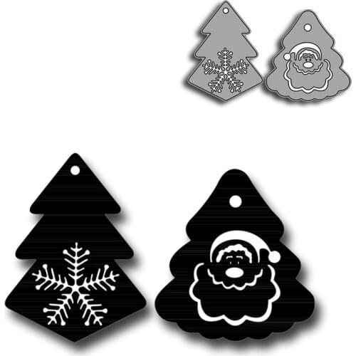 Adorable Christmas Tree Metal Cutting Dies New 2021 Scrapbook Die Cuts Santa Claus Snowflake Tree Embossing Stencil Craft