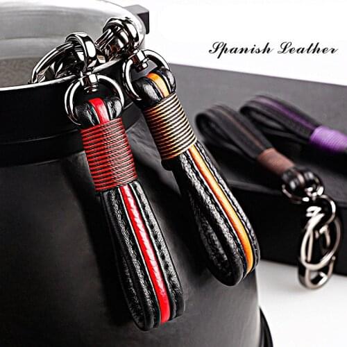 1 pc Car Keychain Keyring Covers Leather Universal Auto Goods Interior Accessories Key Chain Ring for Mercedes Benz
