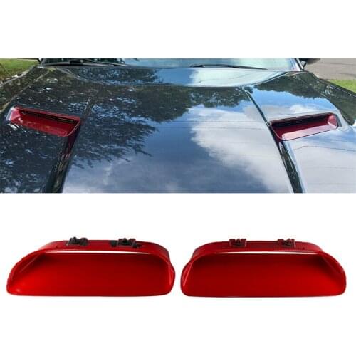 For Dodge Challenger Hellcat Redeye Hood Bezels Set Intake Grille TorRed PR3 Left and Right 68378081AD 68378080AD