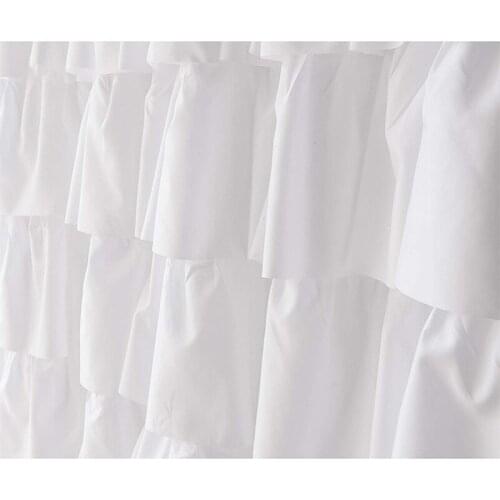 Ruffle Shower Curtain Home Decor Soft Polyester, Decorative Bathroom Accessories Great for Showers and Bathtubs White,71 inch X