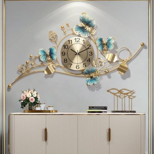 Iron Antique Office Wall Clock Flower Vintage Modern Design Large Novelty Wall Clock Rustic Girls Reloj Pared Clocks BY50WC