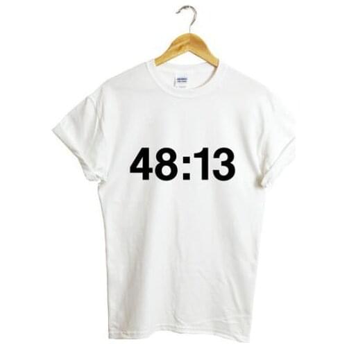 Women Tshirt 48:13 Letters Print Casual Cotton Harajuku Funny Top Tee Whtie Hipster Plus Size Drop Ship HH305-131