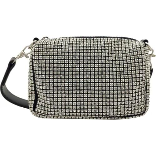 Boutique De FGG Diamonds Evening Clutch Bag Women Pillow Shape Small Tote Handbag Shoulder bags Ladies Dinner Party Clutch Purse