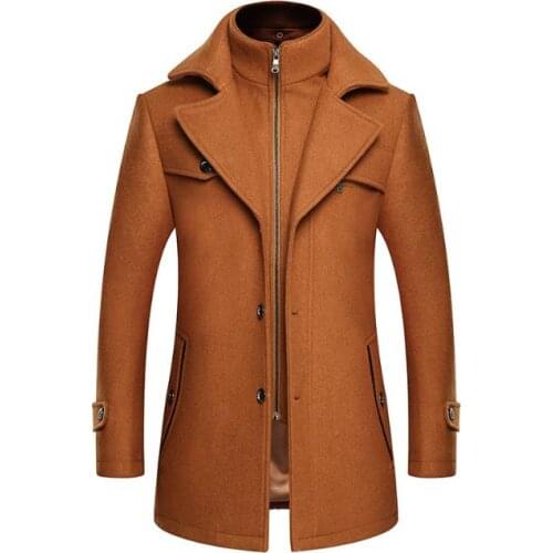 Winter woolen Overcoat coat men Slim jackets New Mens Trench wool coats jacket Mens Male Outerwear Greatcoat Overcoats 4XL