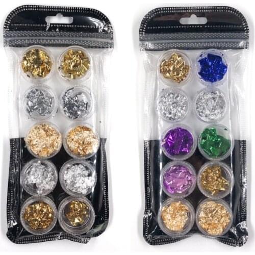 1Set Gold Silver Green Purple Colorful Nail Art Foils Aluminum Nail Stickers For Nails Manicure Nail Art Decoration