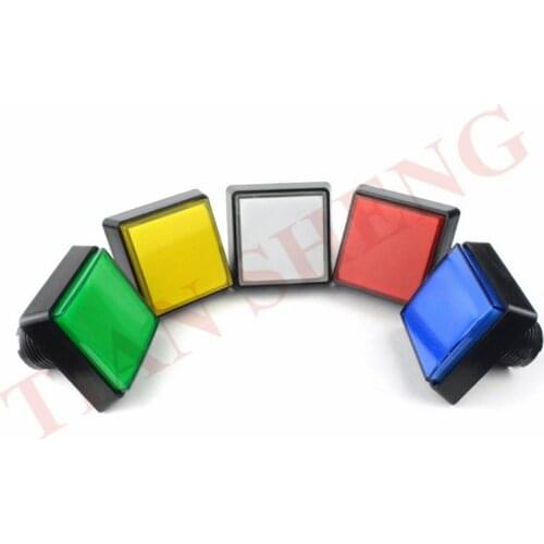 5PCS/Lot 51*51mm 12V Big Square Arcade LED Button Momentary Led illuminated Push Button Switch(5 Colors for your selection)