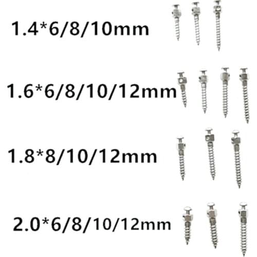 50pcs Dental Orthodontic Micro Implant Mini Screws Self Drilling Thread Titanium Screws 14Size