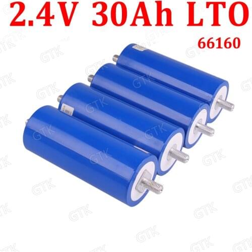 6pcs 2.4V 30AH LTO 15C Lithium titanate battery baterie 66160 for DIY 12V 24v Solar Energy Storage vehicle bus golf cart EV UPS
